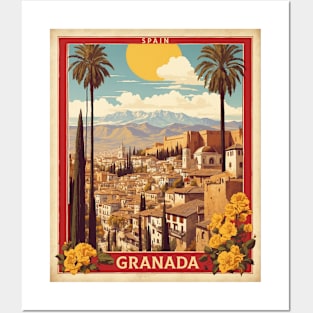 Granada Spain Travel Tourism Retro Vintage Posters and Art